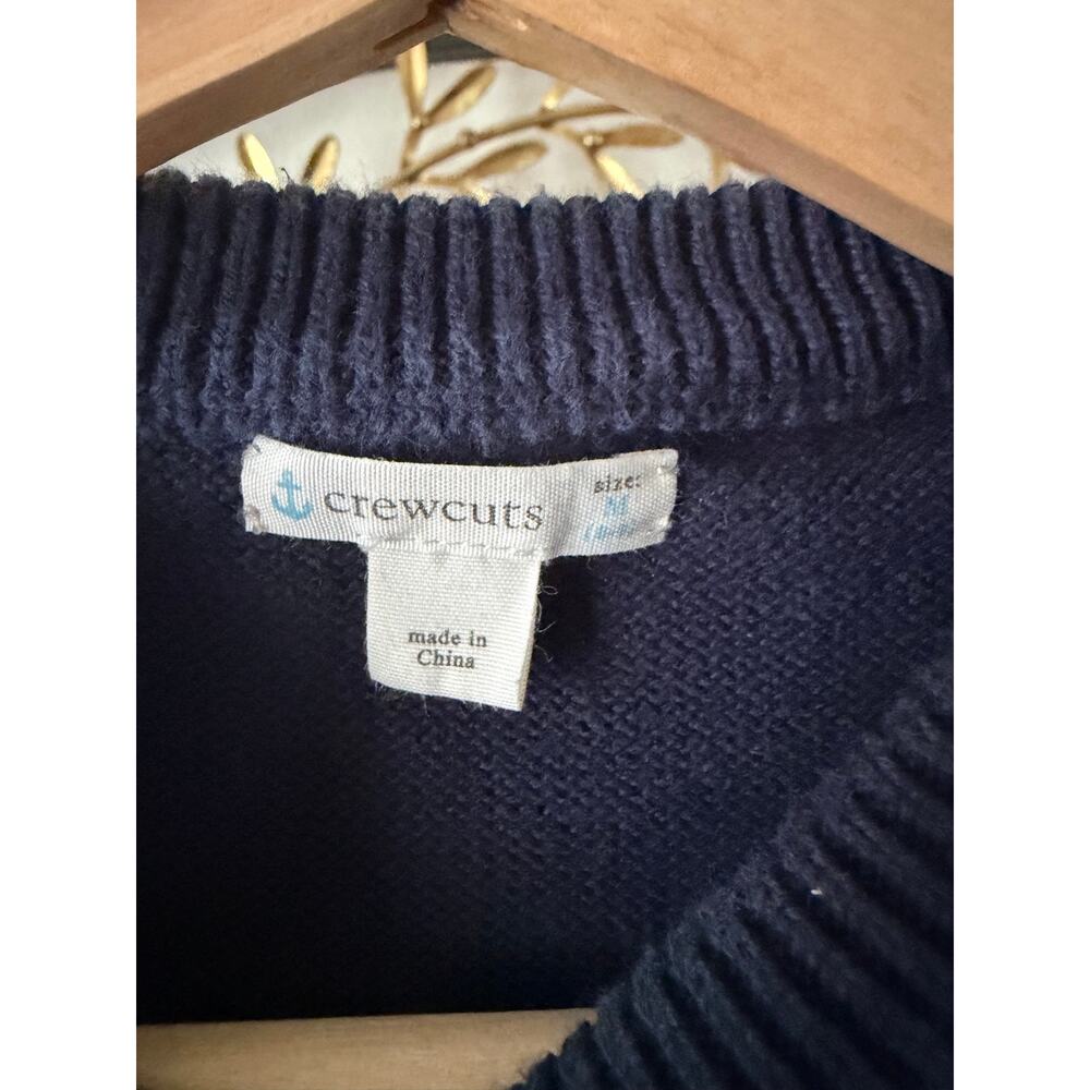 Crewcuts Skull Sweater Boys Size 10 Navy Knit J Crew Halloween Preppy - Picture 3 of 3